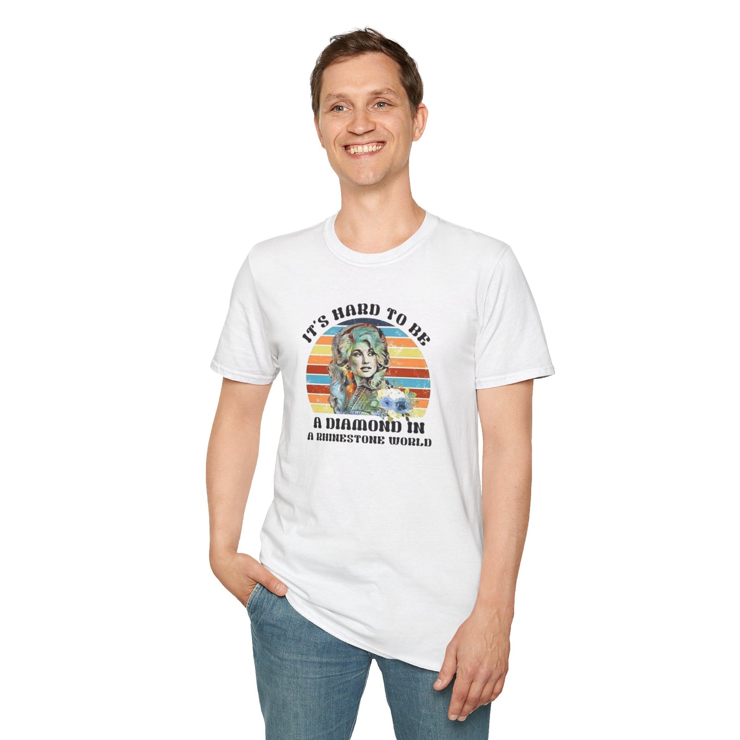 Diamond in a Rhinestone World Unisex Softstyle Tee