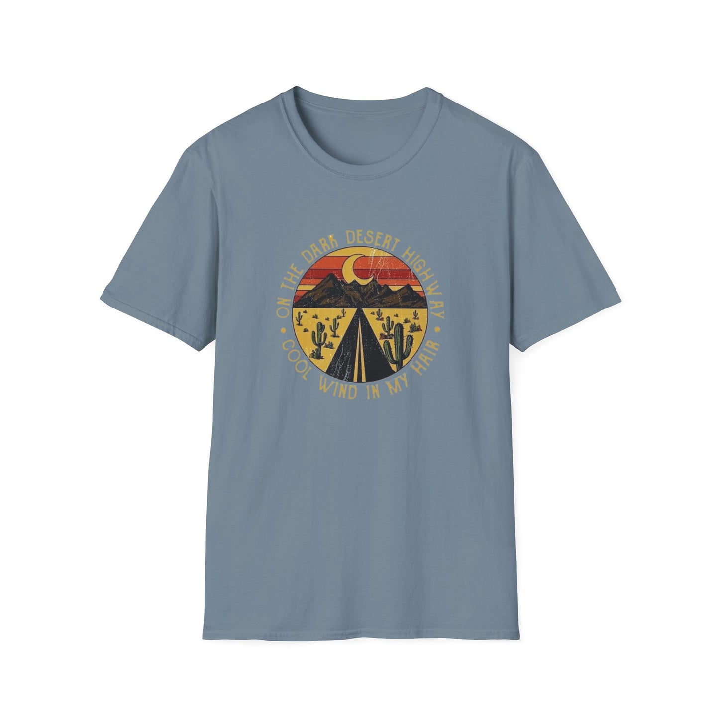 On A Dark Desert Highway Unisex Softstyle Tee