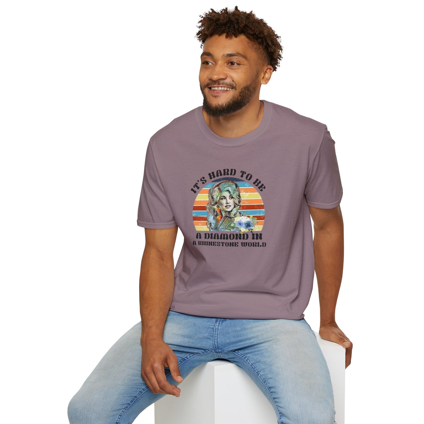 Diamond in a Rhinestone World Unisex Softstyle Tee