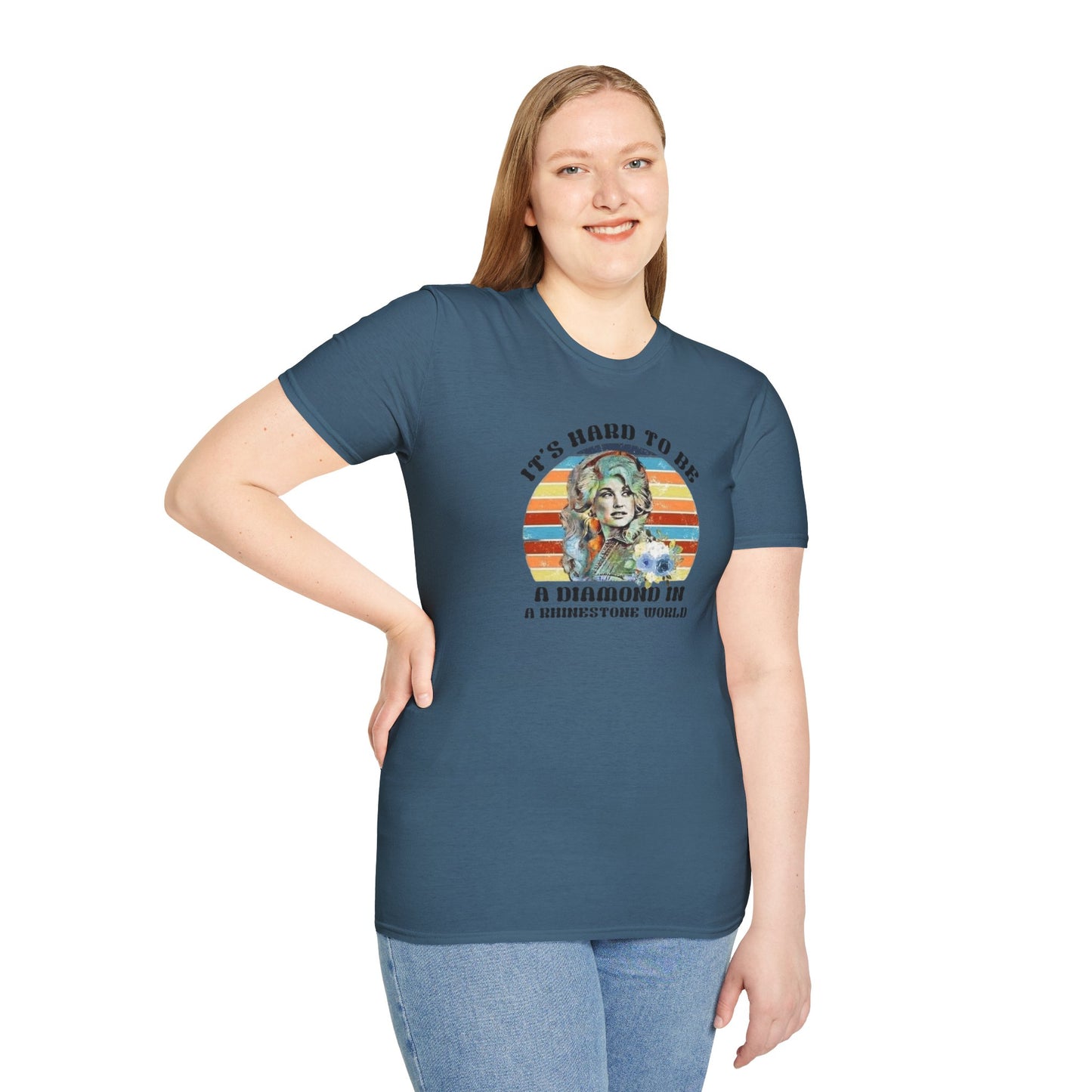 Diamond in a Rhinestone World Unisex Softstyle Tee
