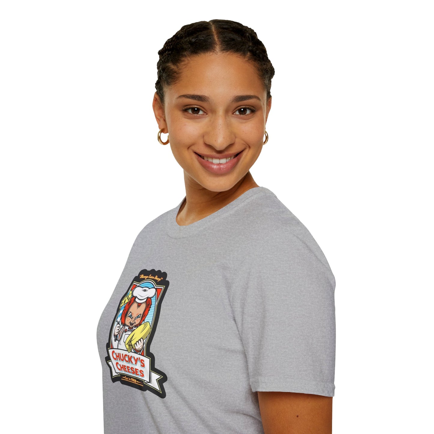 Chucky Cheese's Parody Unisex Softstyle Tee