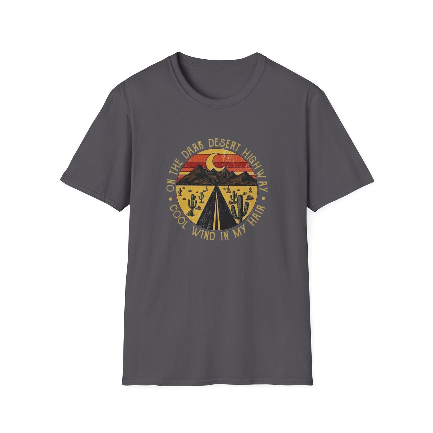 On A Dark Desert Highway Unisex Softstyle Tee