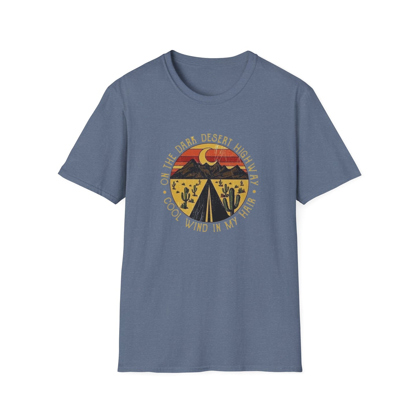 On A Dark Desert Highway Unisex Softstyle Tee