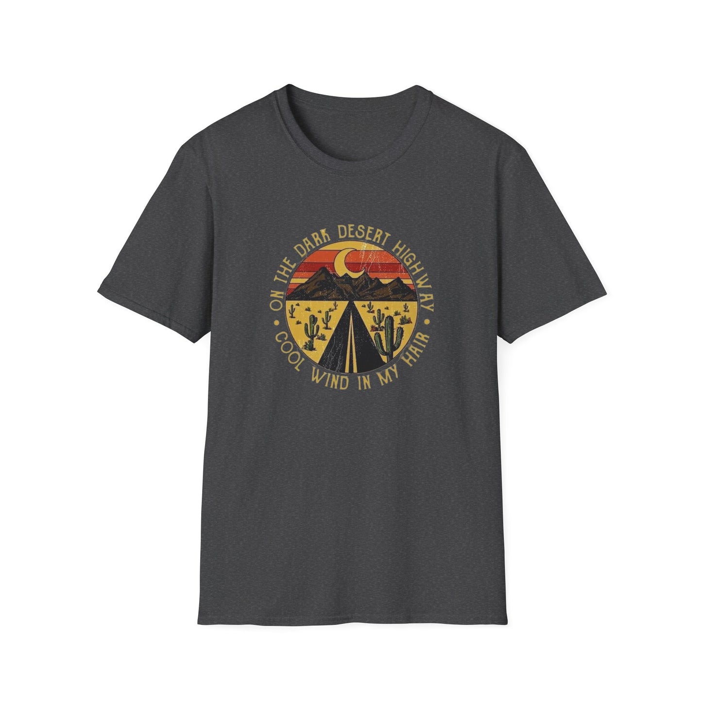On A Dark Desert Highway Unisex Softstyle Tee
