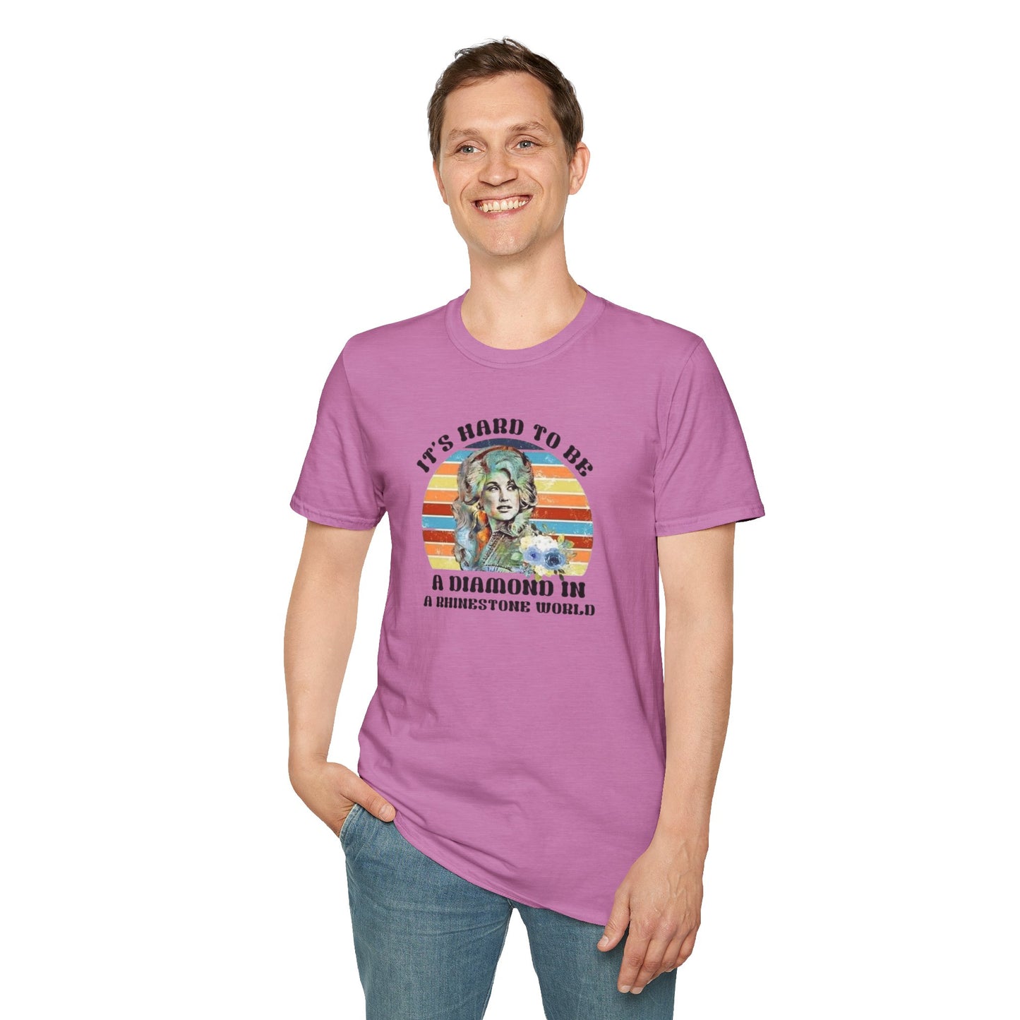 Diamond in a Rhinestone World Unisex Softstyle Tee