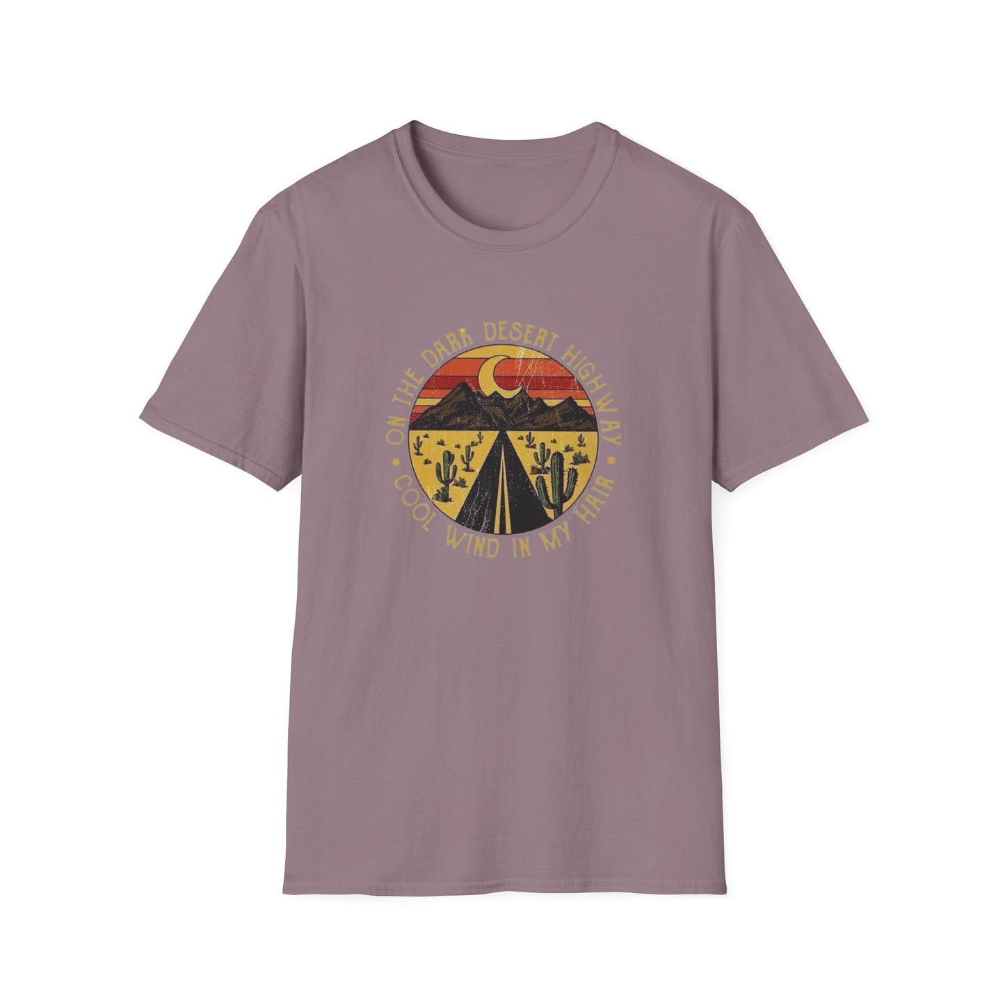 On A Dark Desert Highway Unisex Softstyle Tee