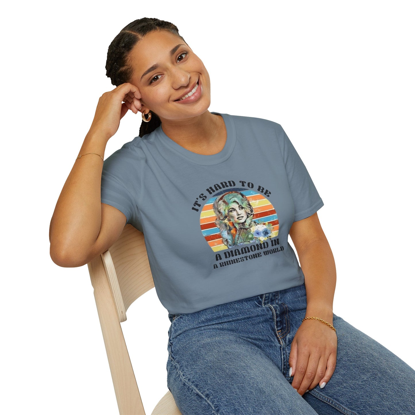 Diamond in a Rhinestone World Unisex Softstyle Tee