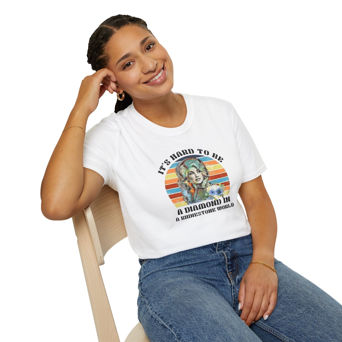Diamond in a Rhinestone World Unisex Softstyle Tee