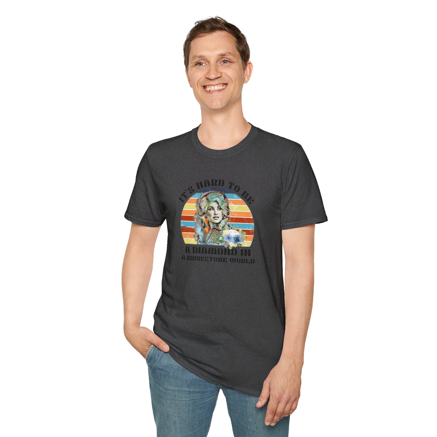 Diamond in a Rhinestone World Unisex Softstyle Tee