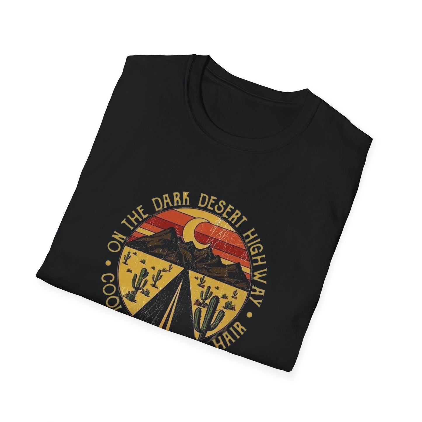 On A Dark Desert Highway Unisex Softstyle Tee