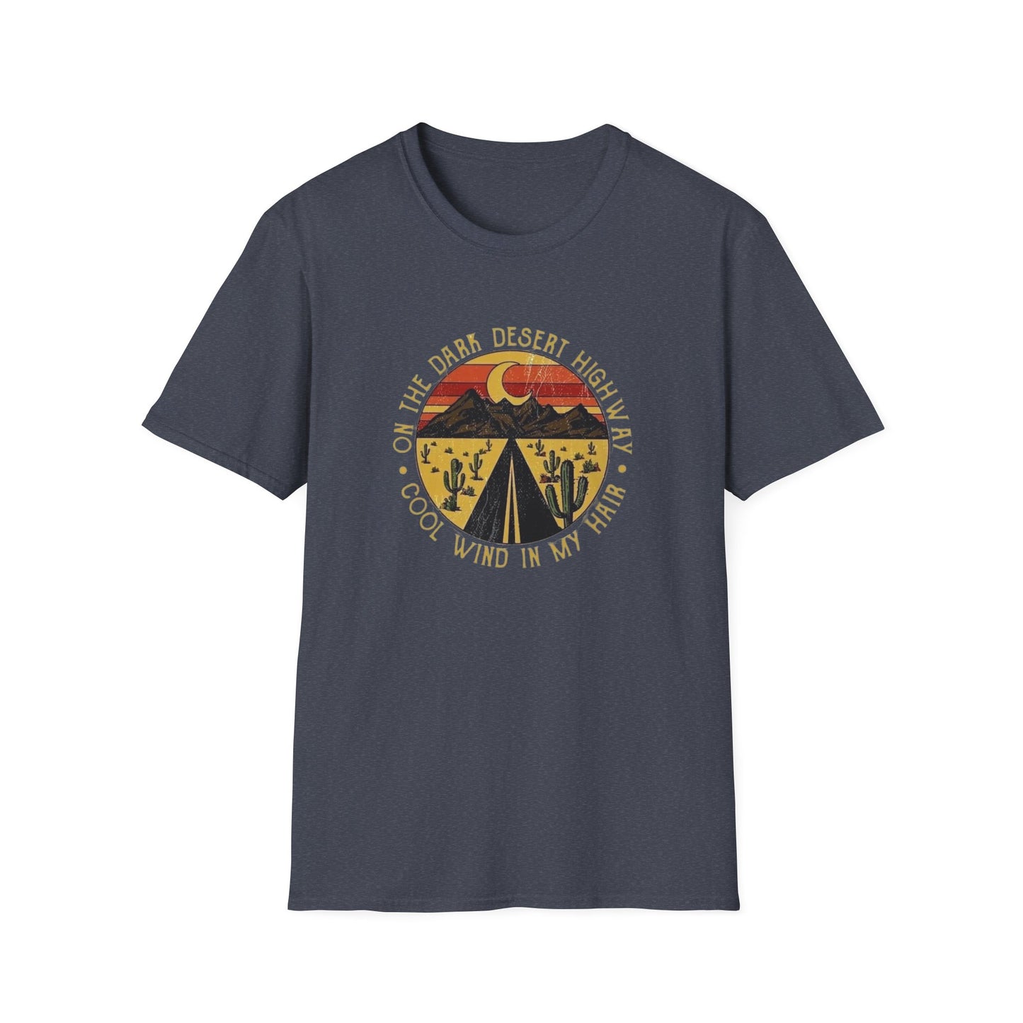 On A Dark Desert Highway Unisex Softstyle Tee
