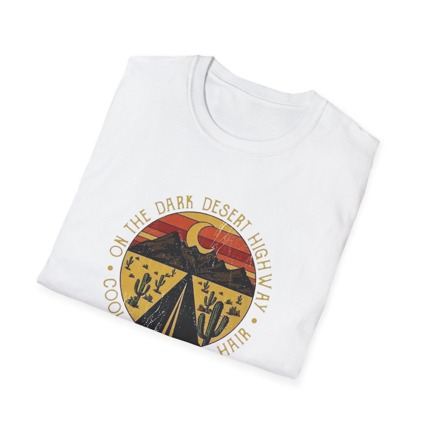 On A Dark Desert Highway Unisex Softstyle Tee