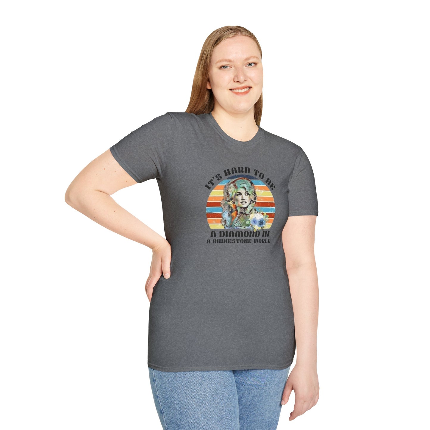 Diamond in a Rhinestone World Unisex Softstyle Tee