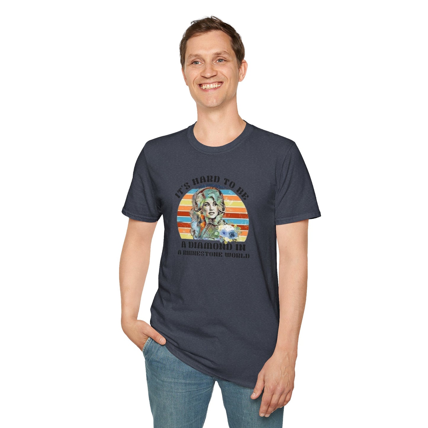 Diamond in a Rhinestone World Unisex Softstyle Tee
