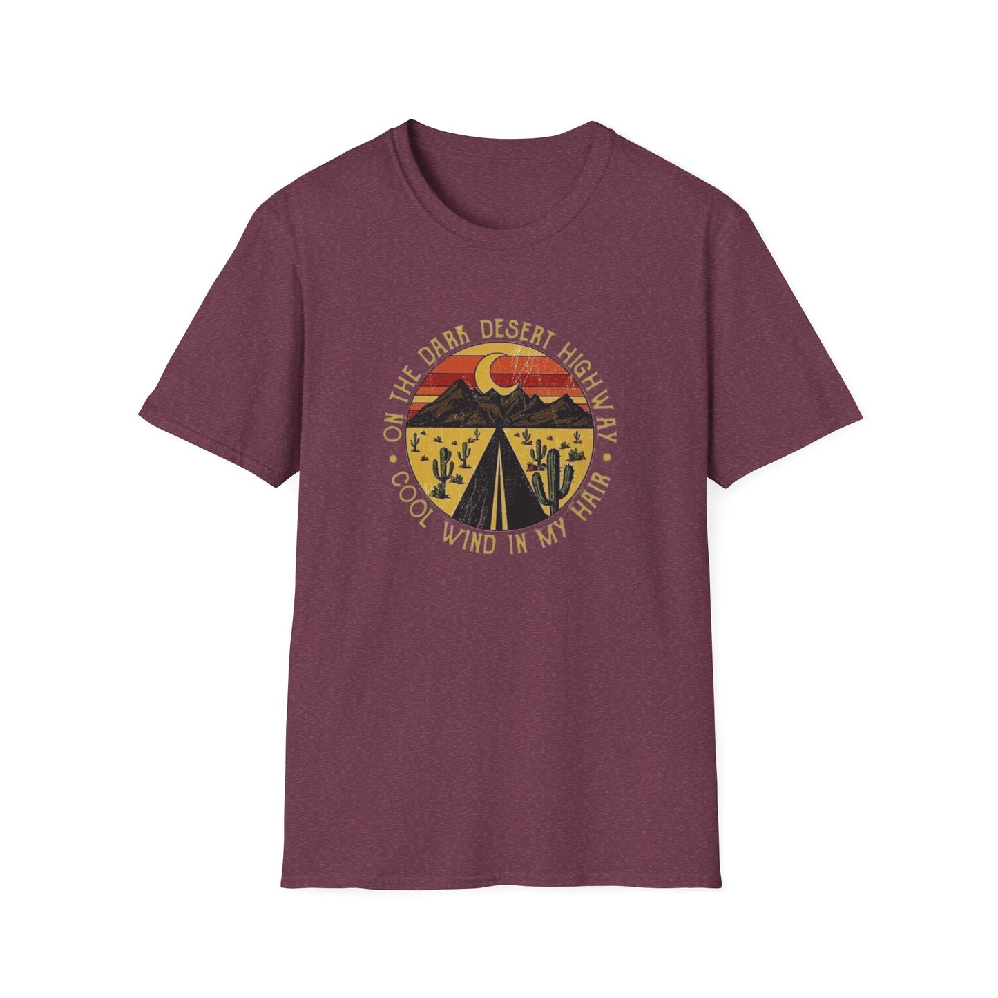On A Dark Desert Highway Unisex Softstyle Tee