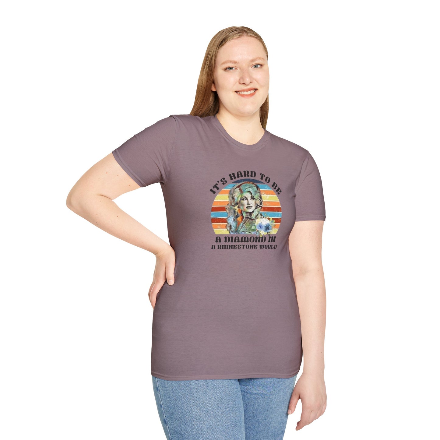 Diamond in a Rhinestone World Unisex Softstyle Tee