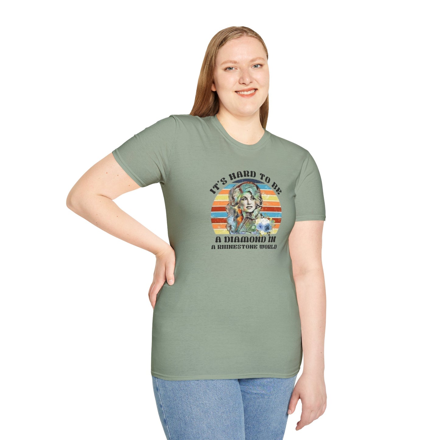 Diamond in a Rhinestone World Unisex Softstyle Tee