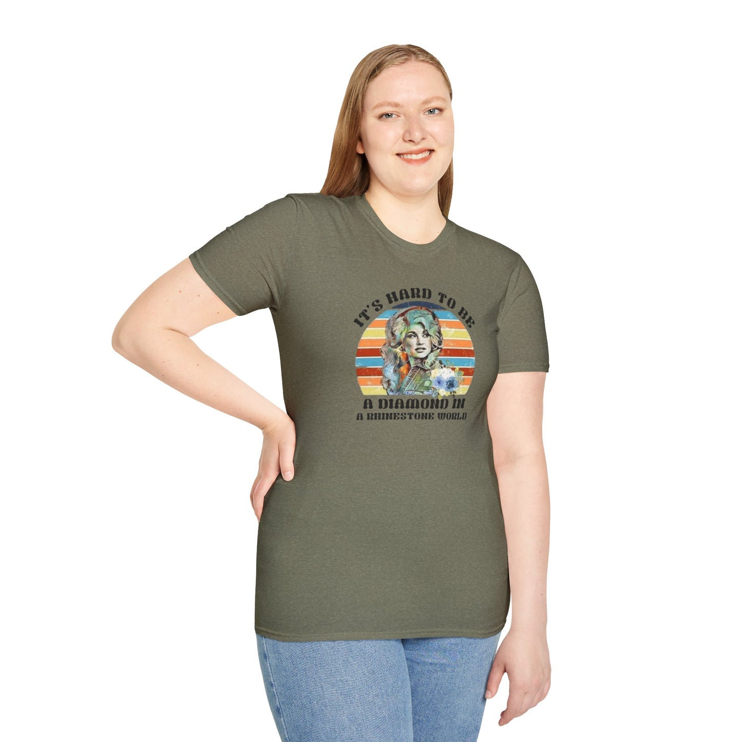 Diamond in a Rhinestone World Unisex Softstyle Tee