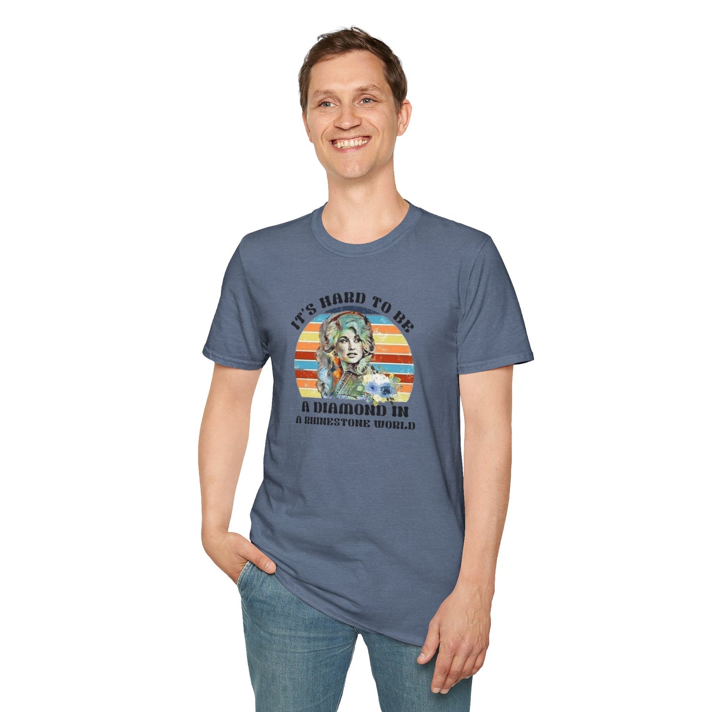 Diamond in a Rhinestone World Unisex Softstyle Tee