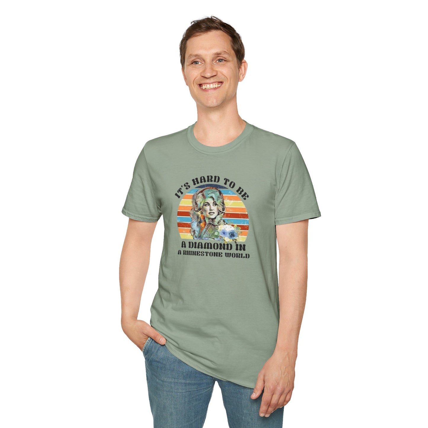 Diamond in a Rhinestone World Unisex Softstyle Tee