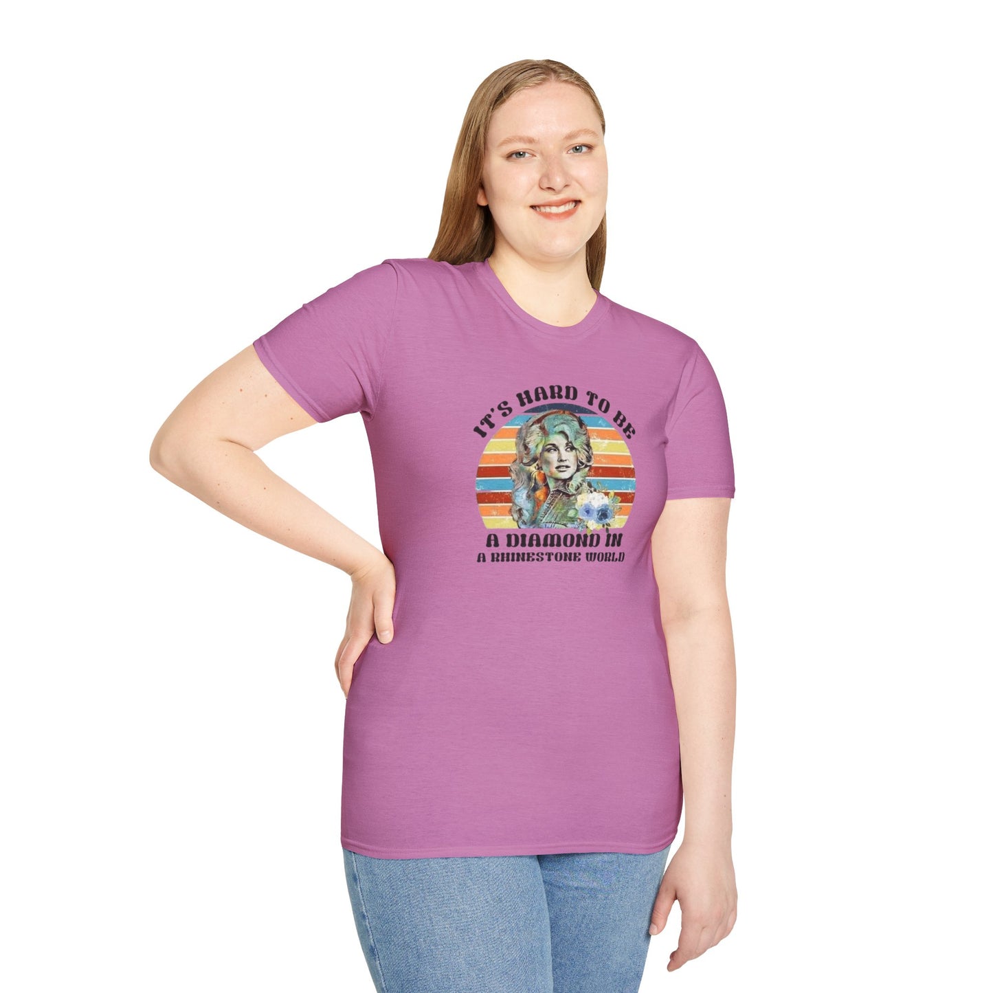 Diamond in a Rhinestone World Unisex Softstyle Tee