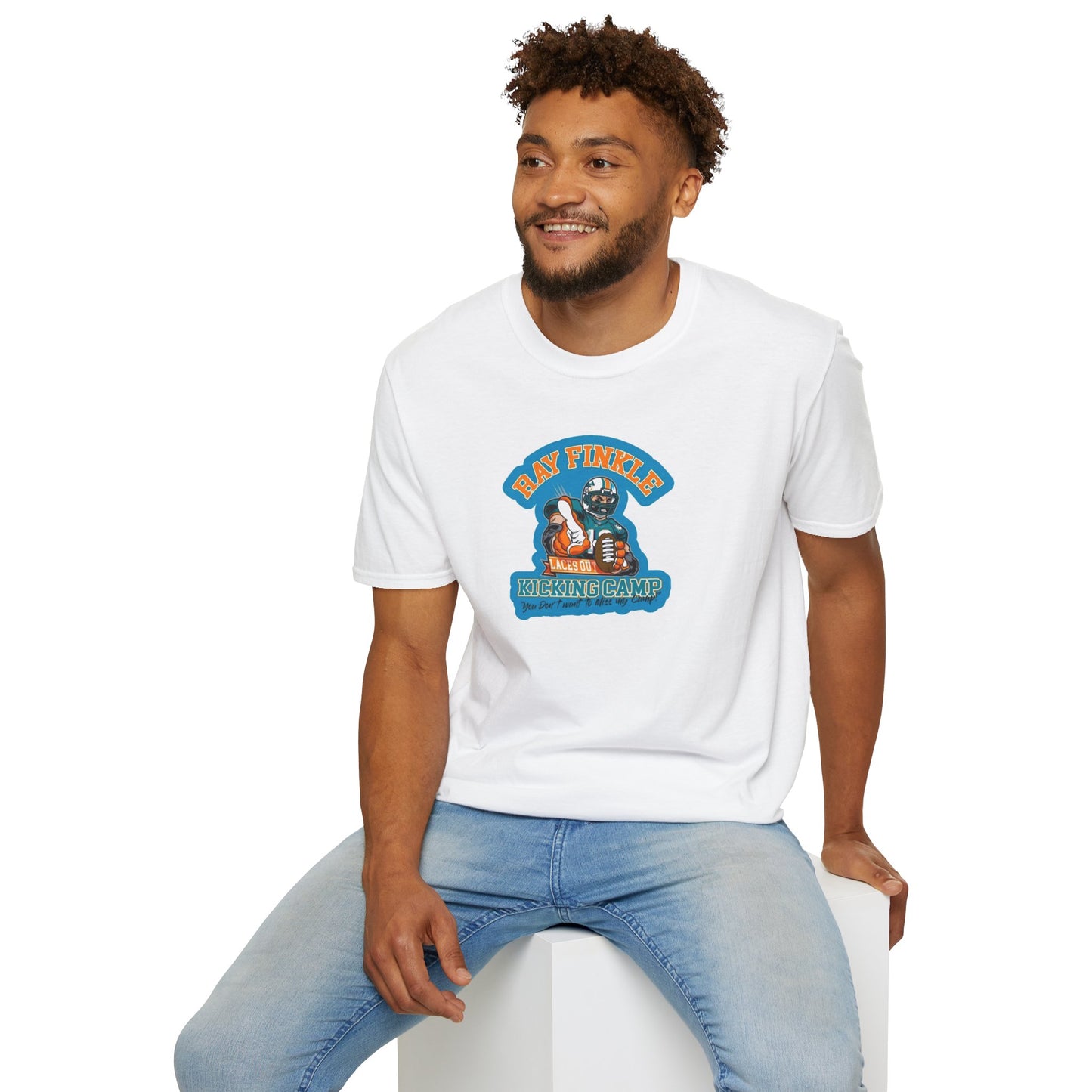 Ray Finkle Laces Out Kicking Camp Unisex Softstyle Tee