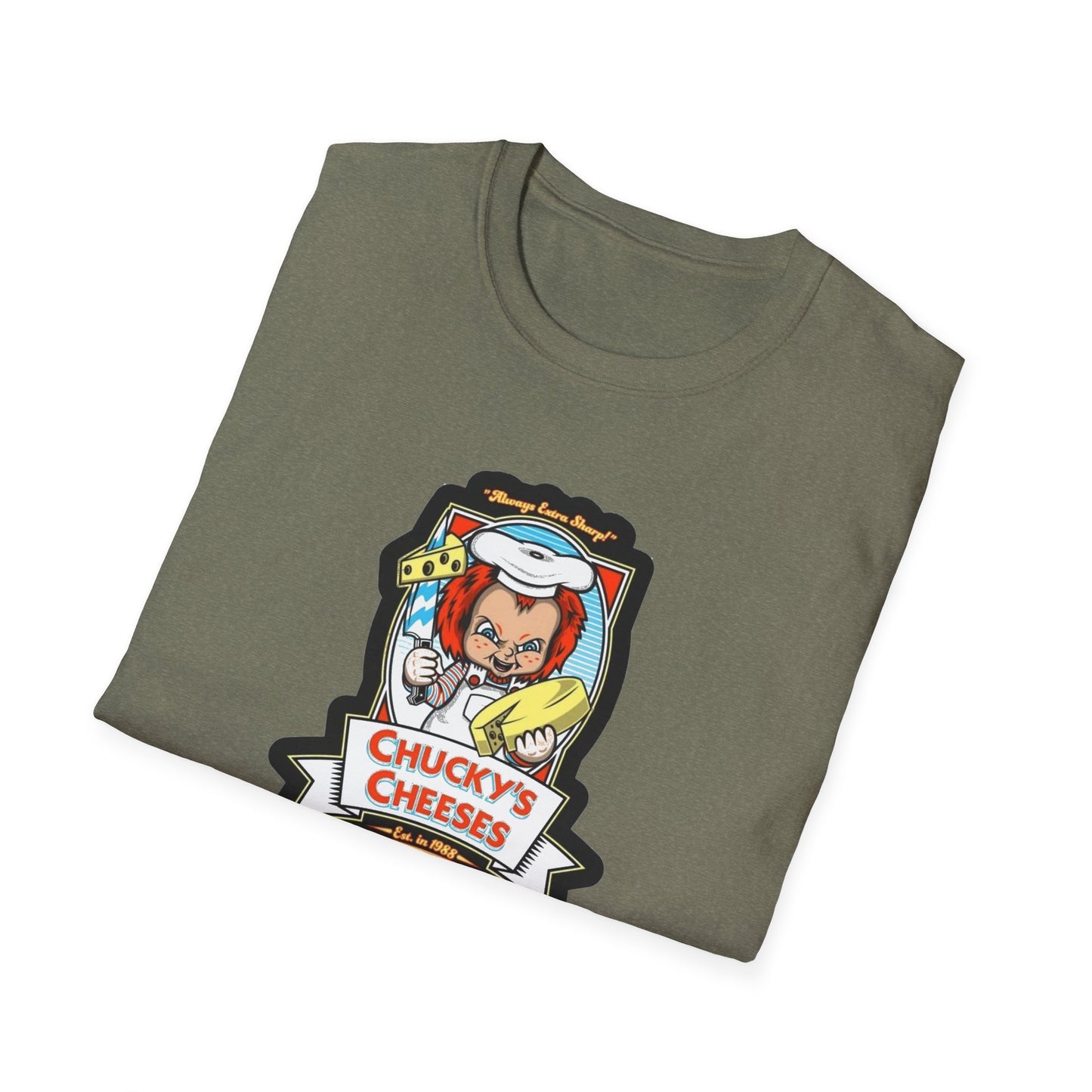 Chucky Cheese's Parody Unisex Softstyle Tee