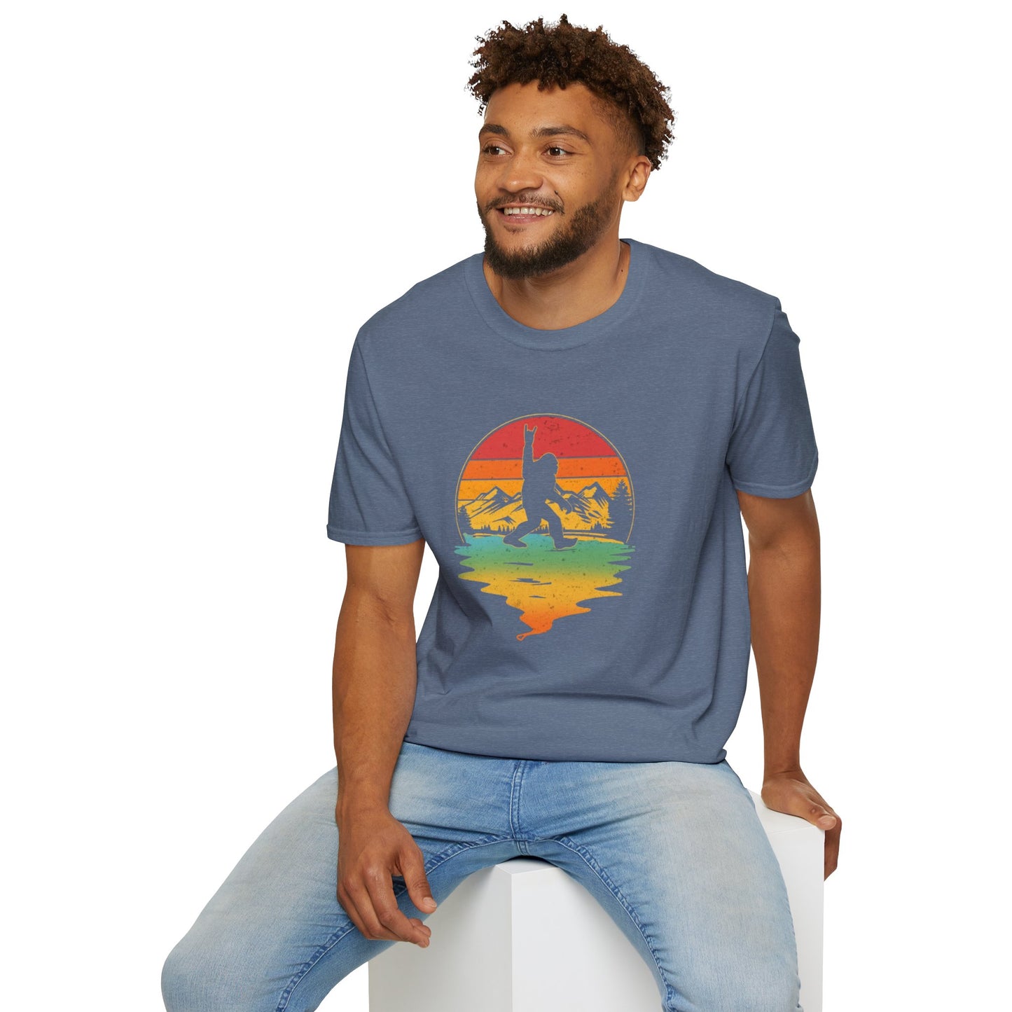 Bigfoot Rock On Unisex Softstyle Tee