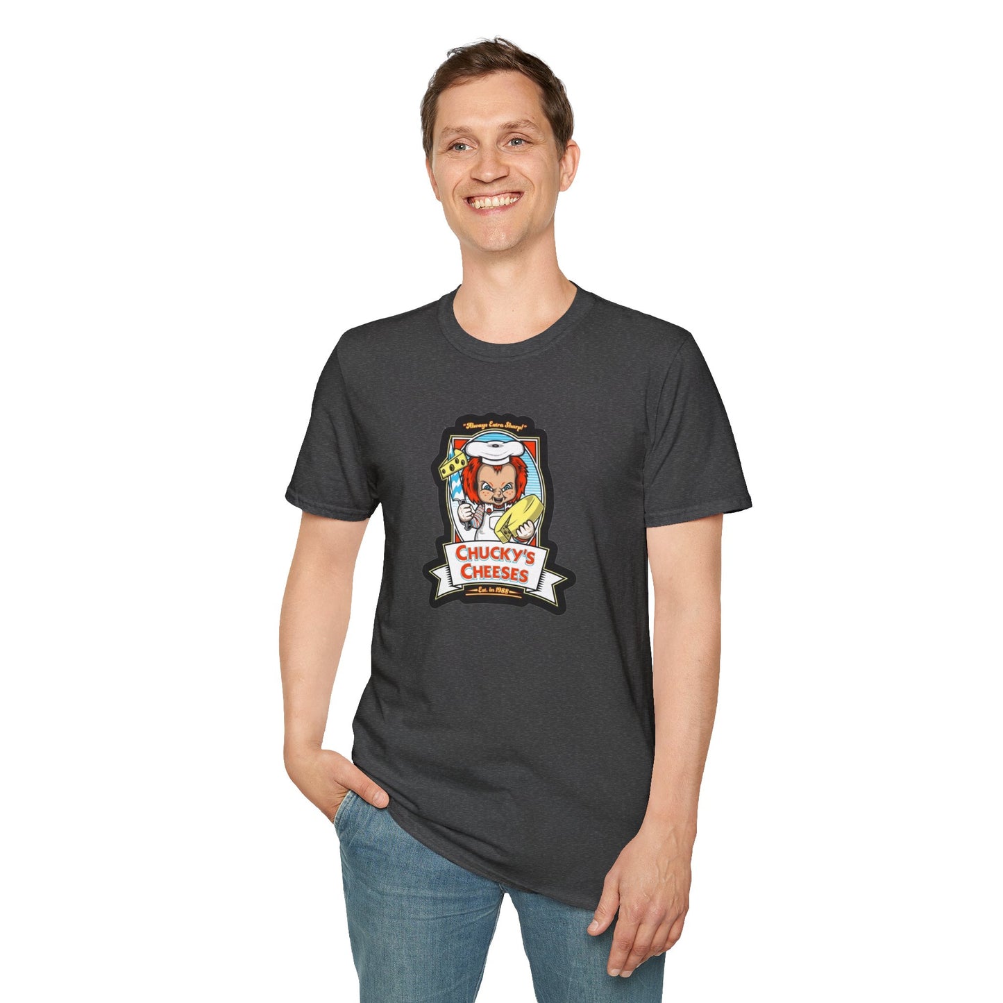 Chucky Cheese's Parody Unisex Softstyle Tee