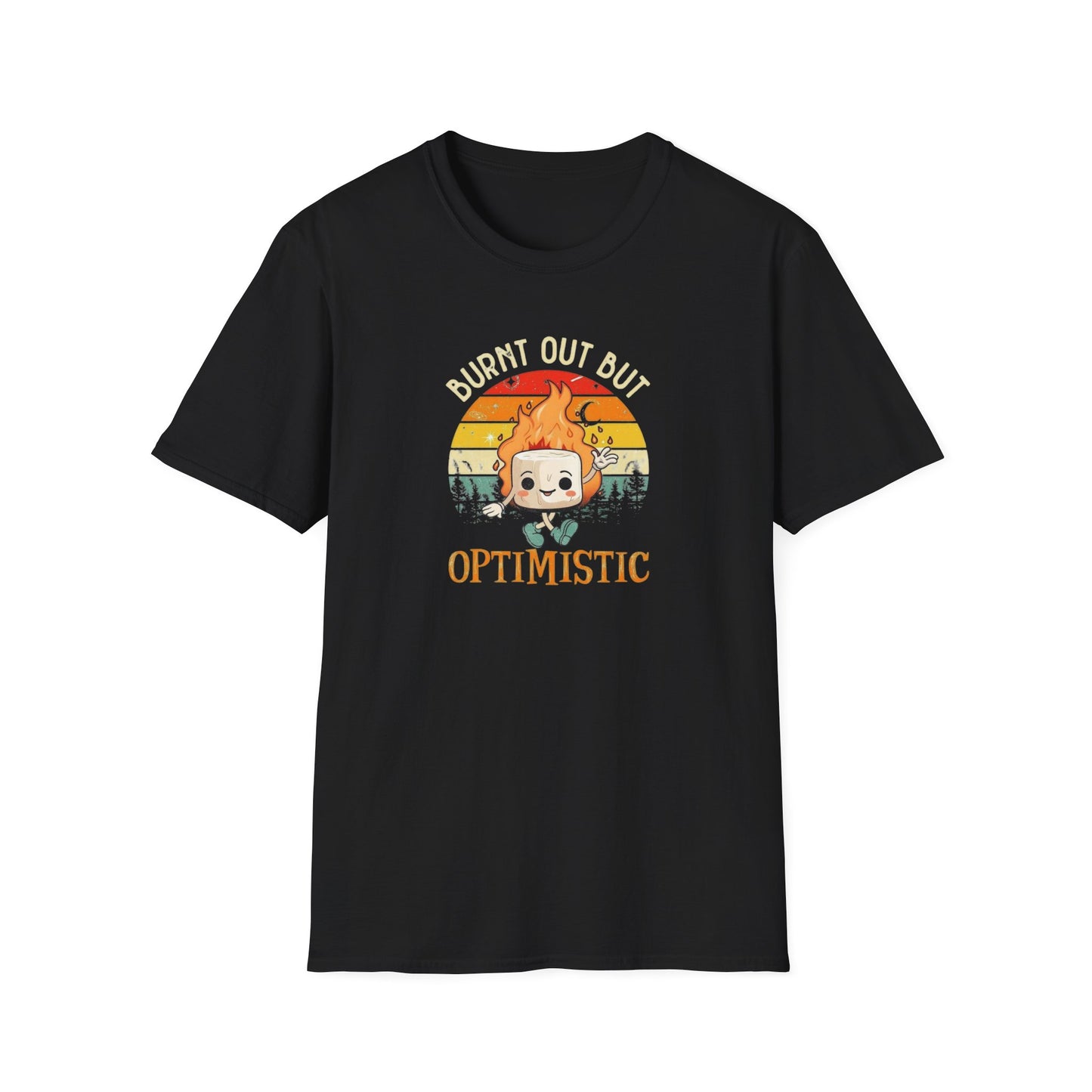 Burnt Out But Optimistic Unisex Softstyle Tee