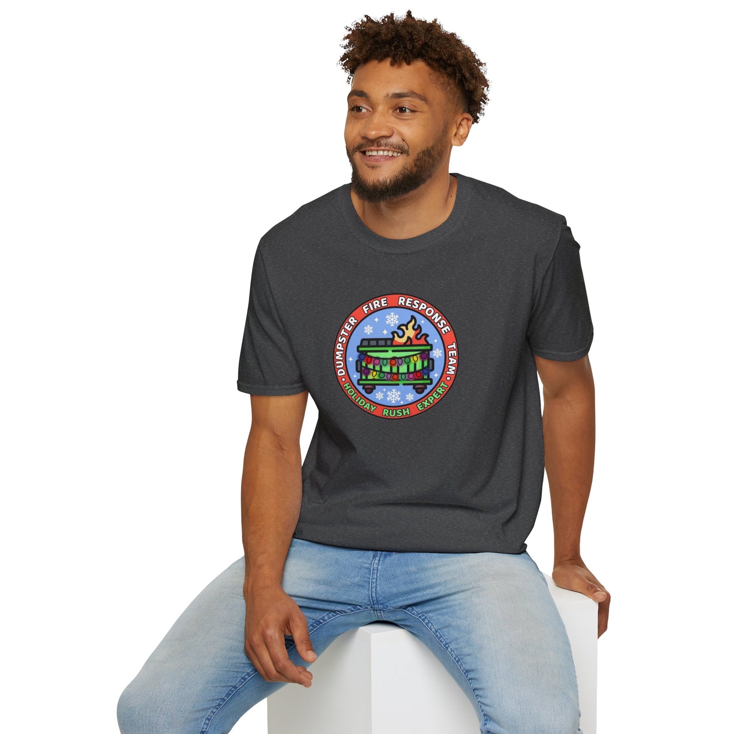 Christmas Dumpster Fire Unisex Softstyle Tee