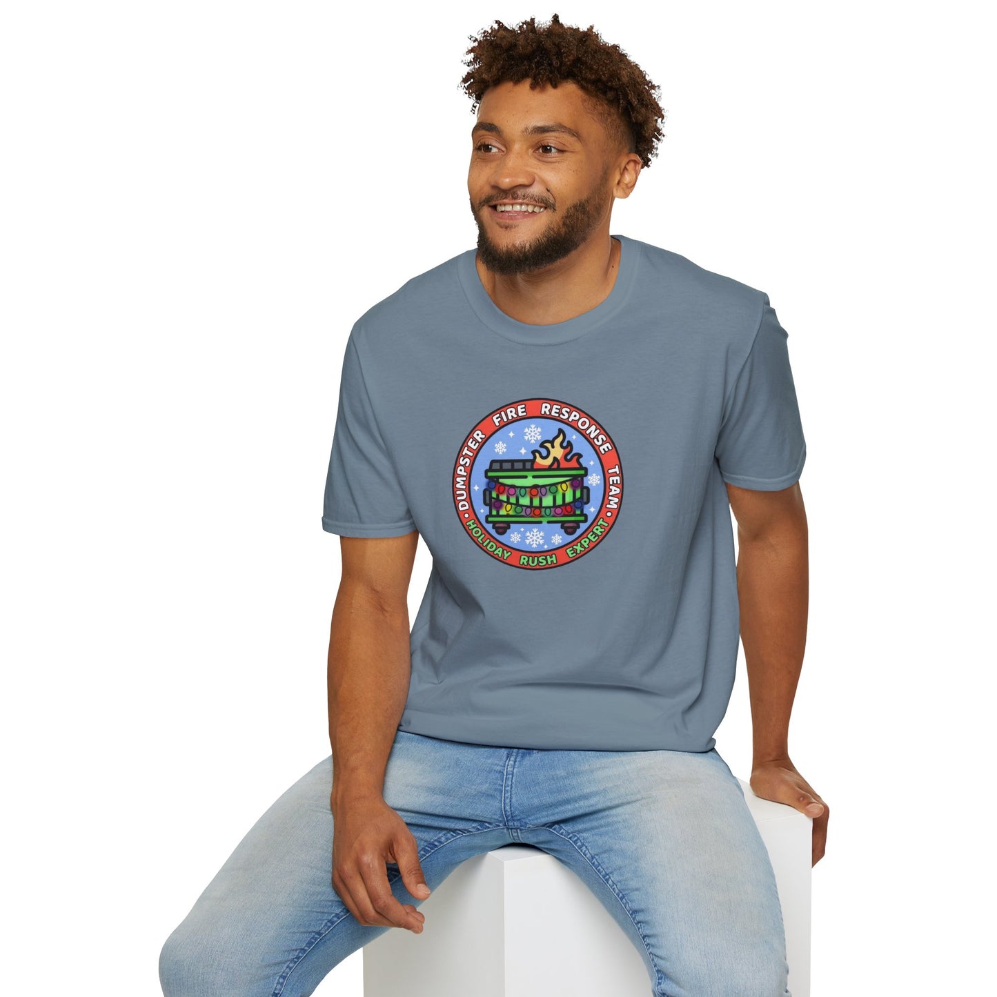 Christmas Dumpster Fire Unisex Softstyle Tee