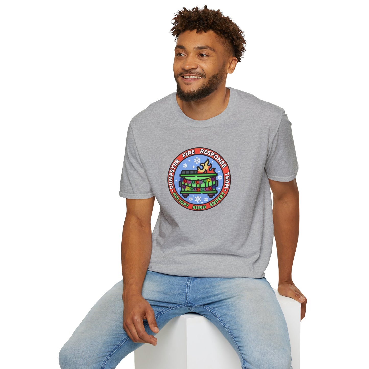 Christmas Dumpster Fire Unisex Softstyle Tee