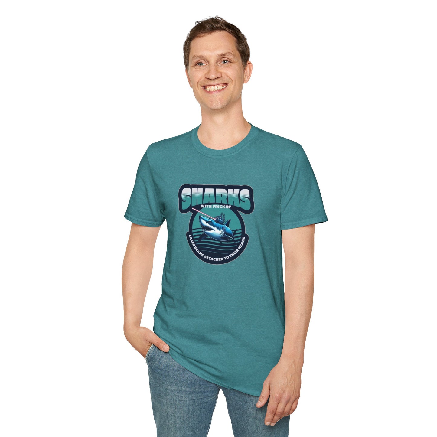 Sharks With Laser Beams Unisex Softstyle Tee