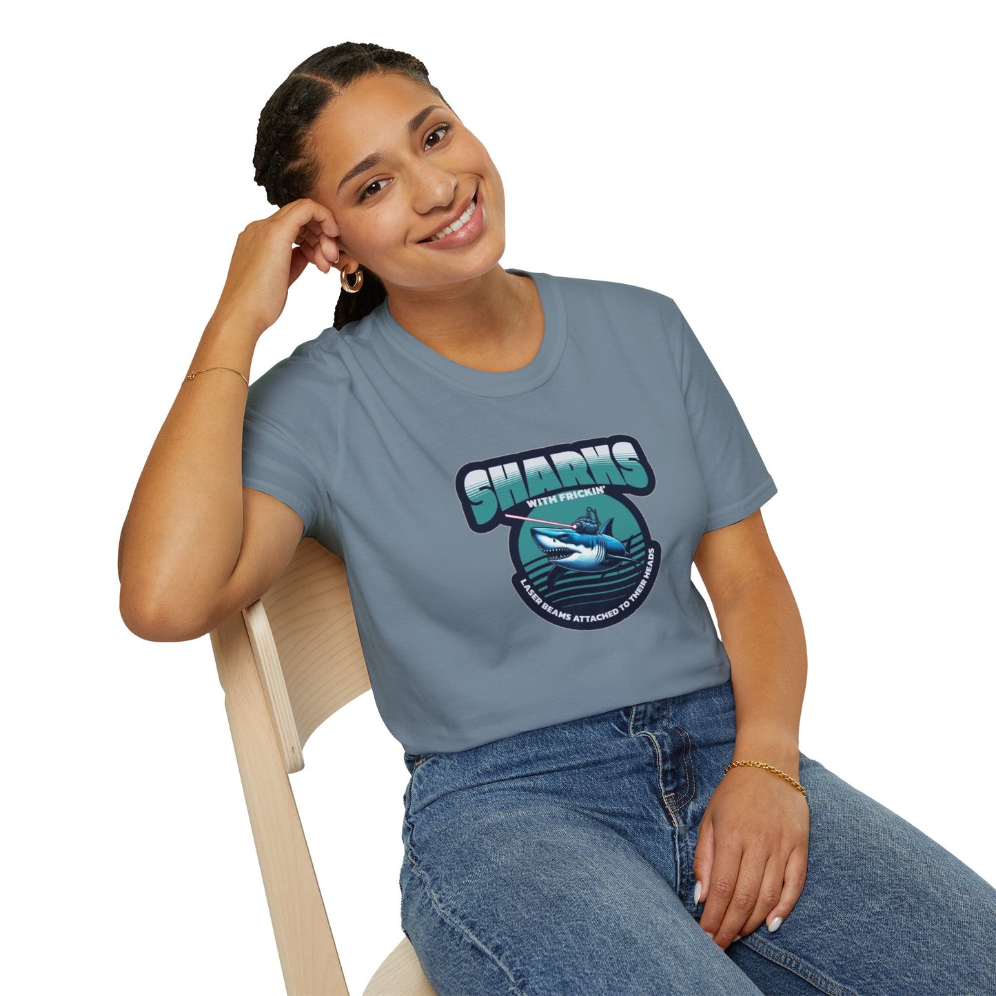 Sharks With Laser Beams Unisex Softstyle Tee