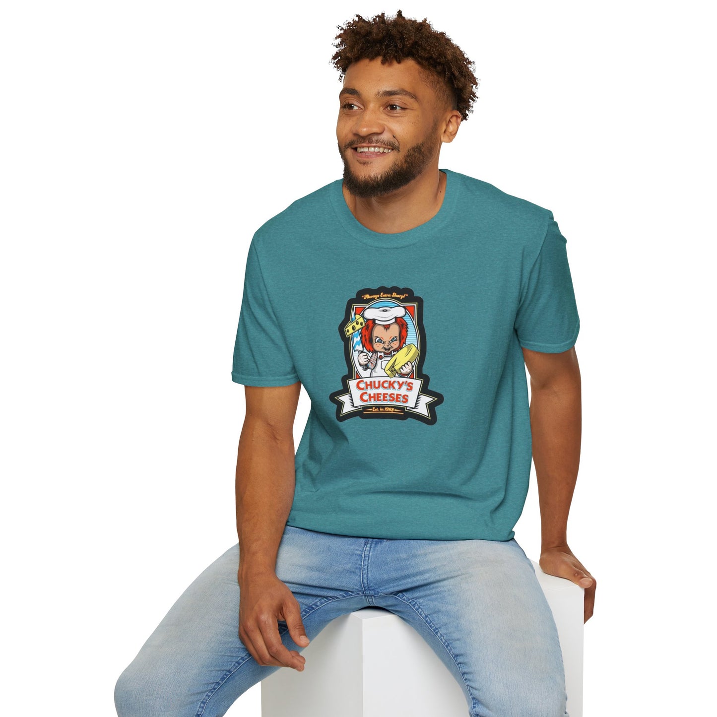 Chucky Cheese's Parody Unisex Softstyle Tee