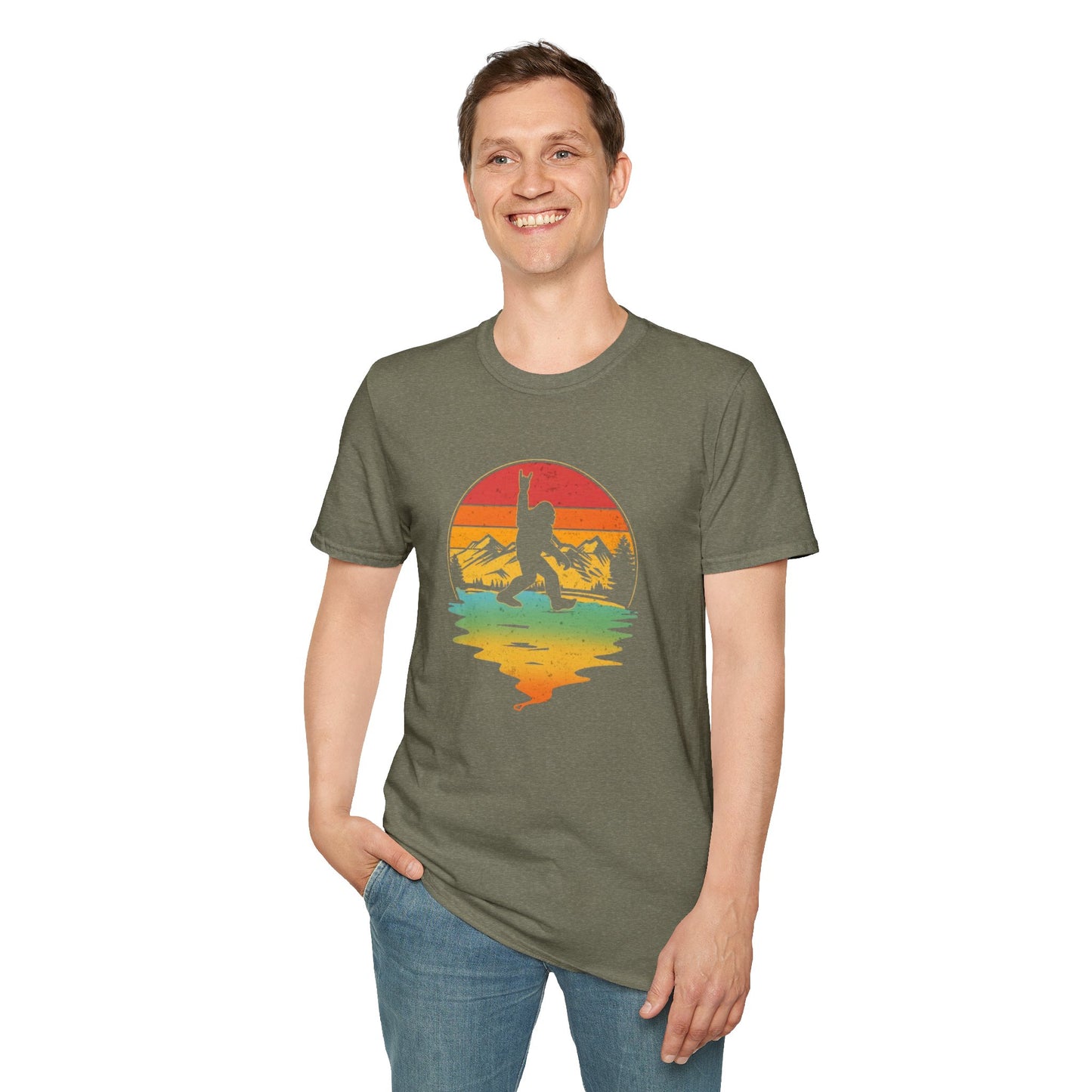 Bigfoot Rock On Unisex Softstyle Tee