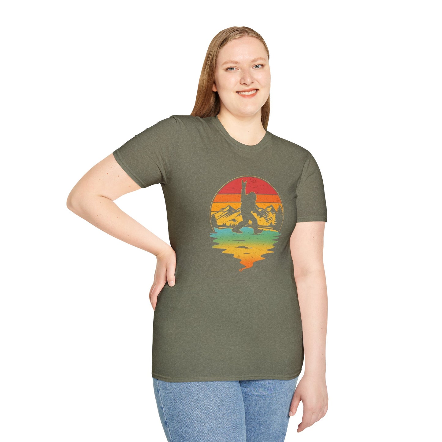 Bigfoot Rock On Unisex Softstyle Tee