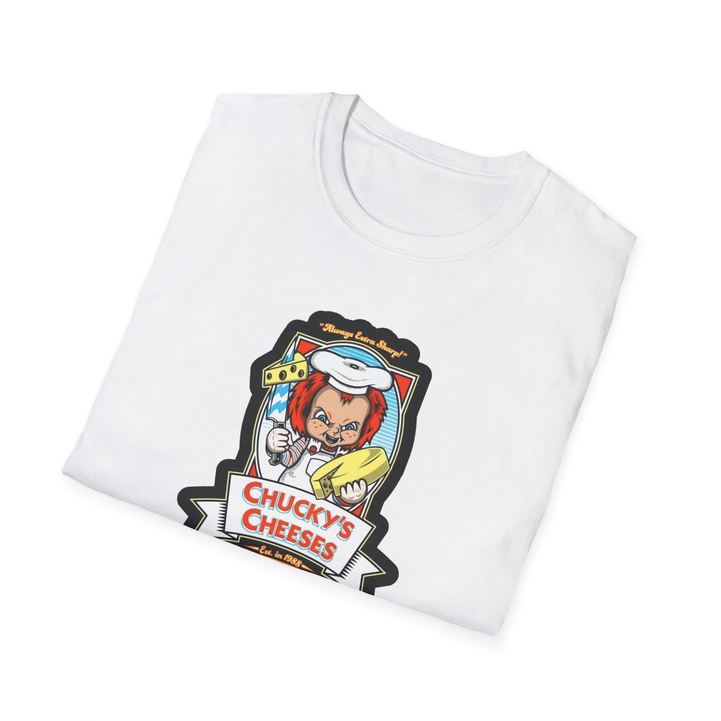 Chucky Cheese's Parody Unisex Softstyle Tee