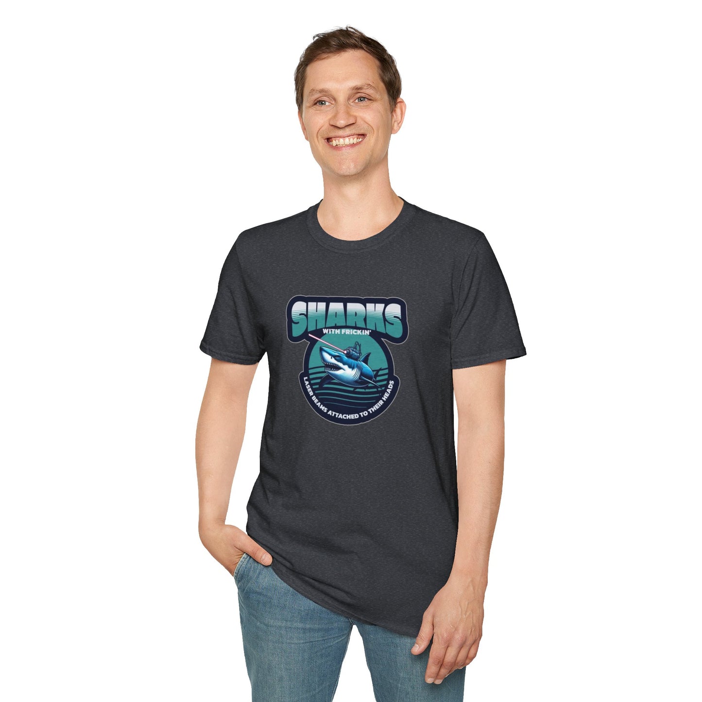 Sharks With Laser Beams Unisex Softstyle Tee