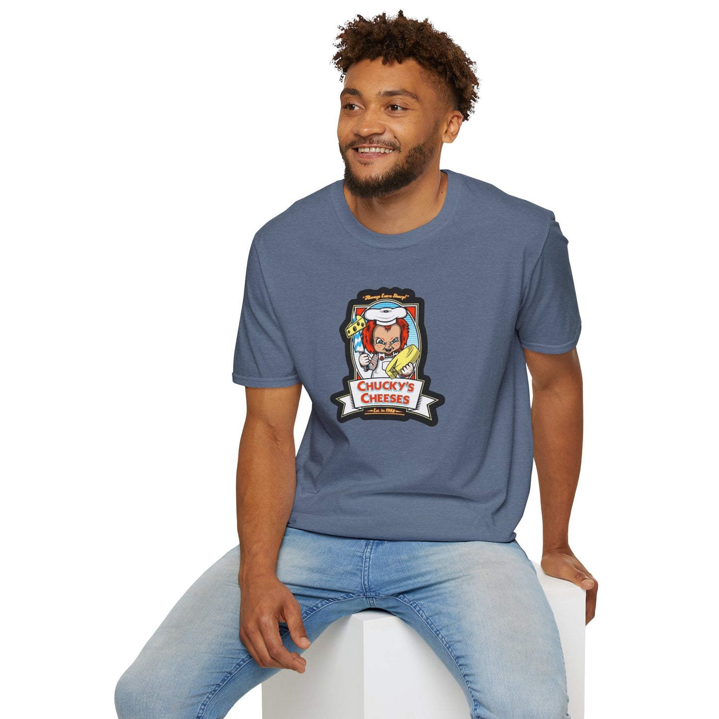 Chucky Cheese's Parody Unisex Softstyle Tee