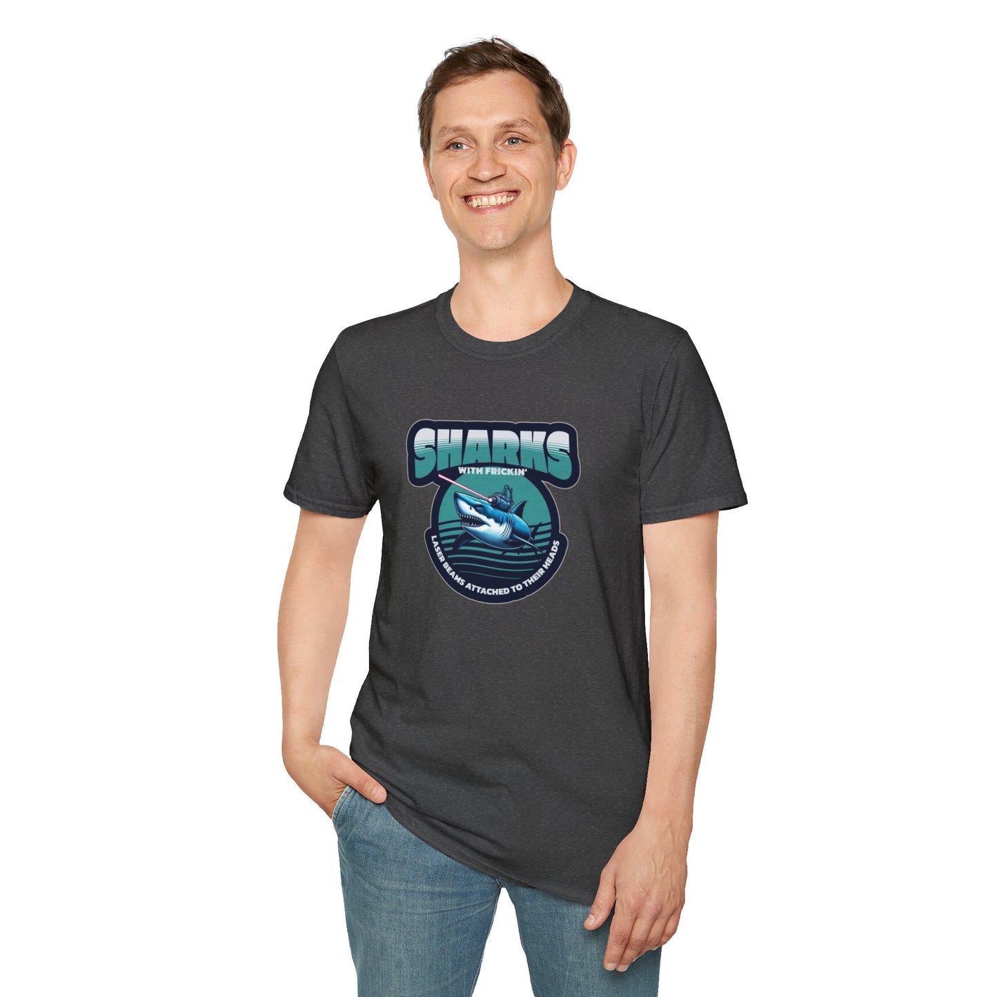 Sharks With Laser Beams Unisex Softstyle Tee