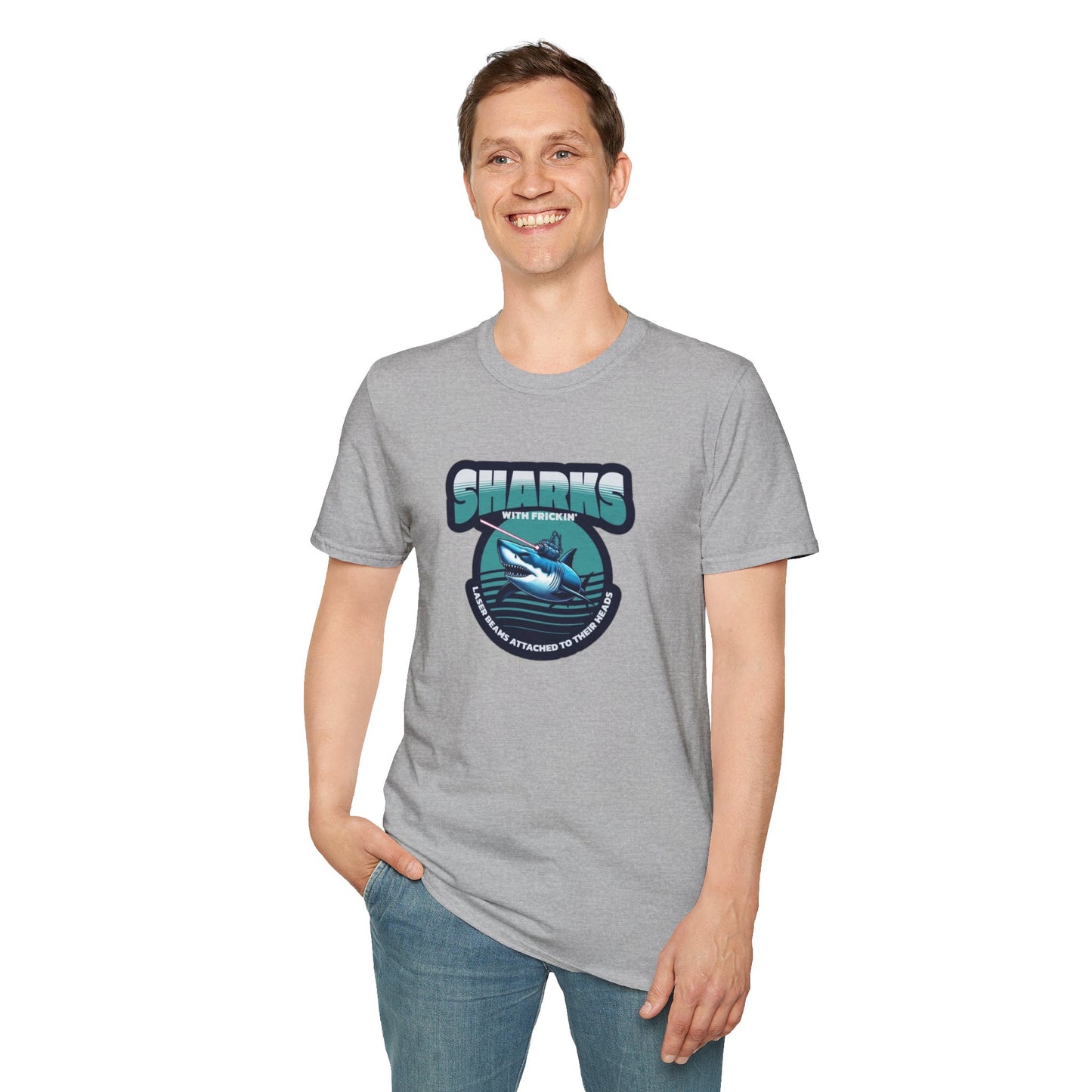 Sharks With Laser Beams Unisex Softstyle Tee