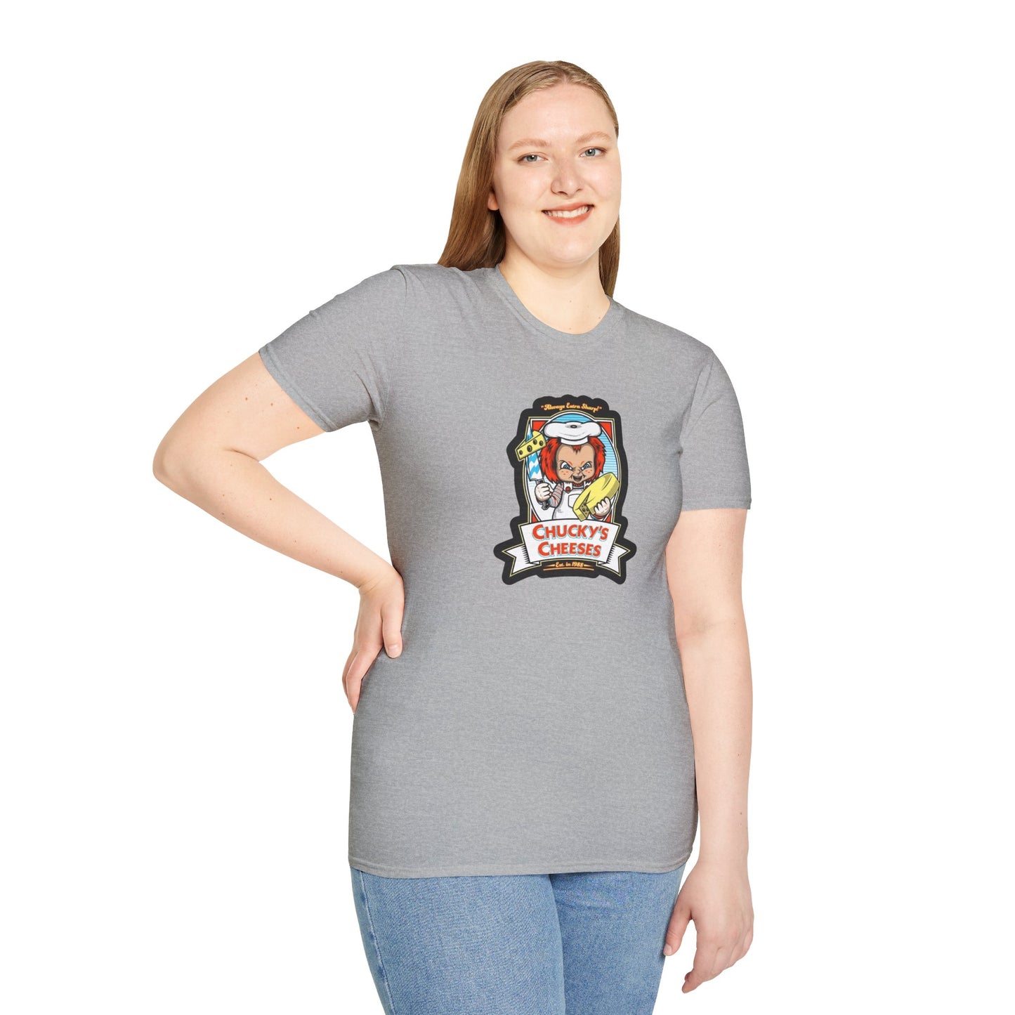 Chucky Cheese's Parody Unisex Softstyle Tee