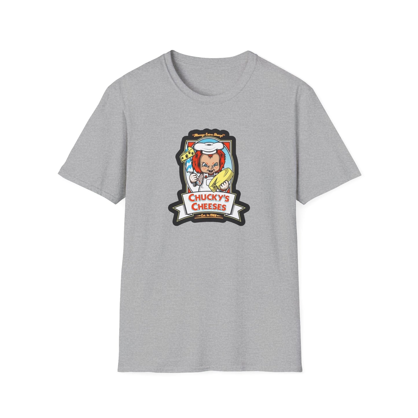 Chucky Cheese's Parody Unisex Softstyle Tee