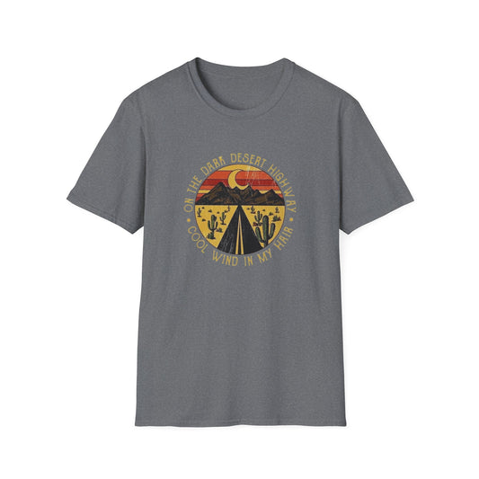 On A Dark Desert Highway Unisex Softstyle Tee