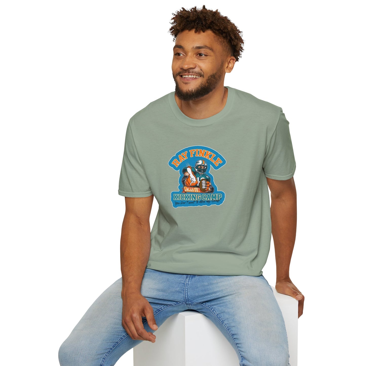 Ray Finkle Laces Out Kicking Camp Unisex Softstyle Tee