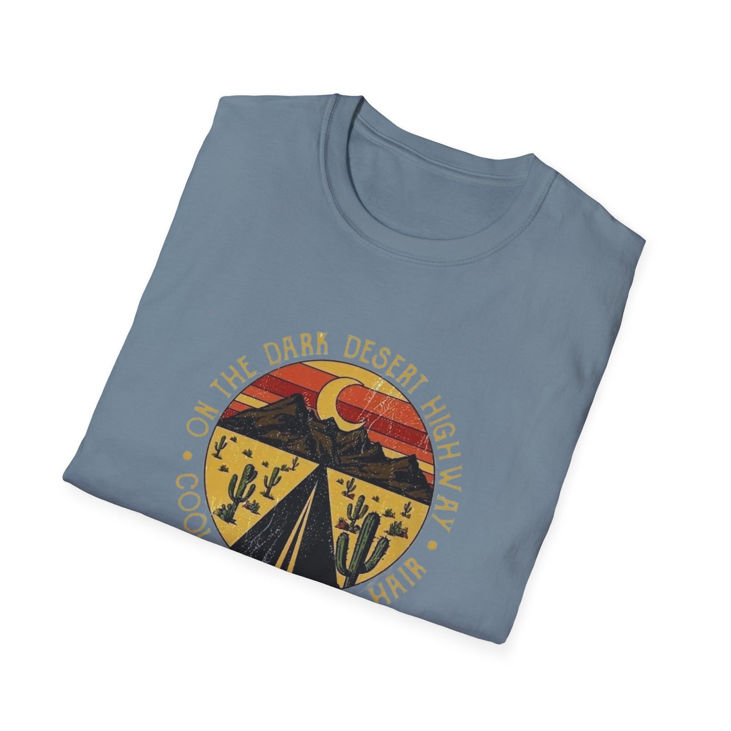 On A Dark Desert Highway Unisex Softstyle Tee