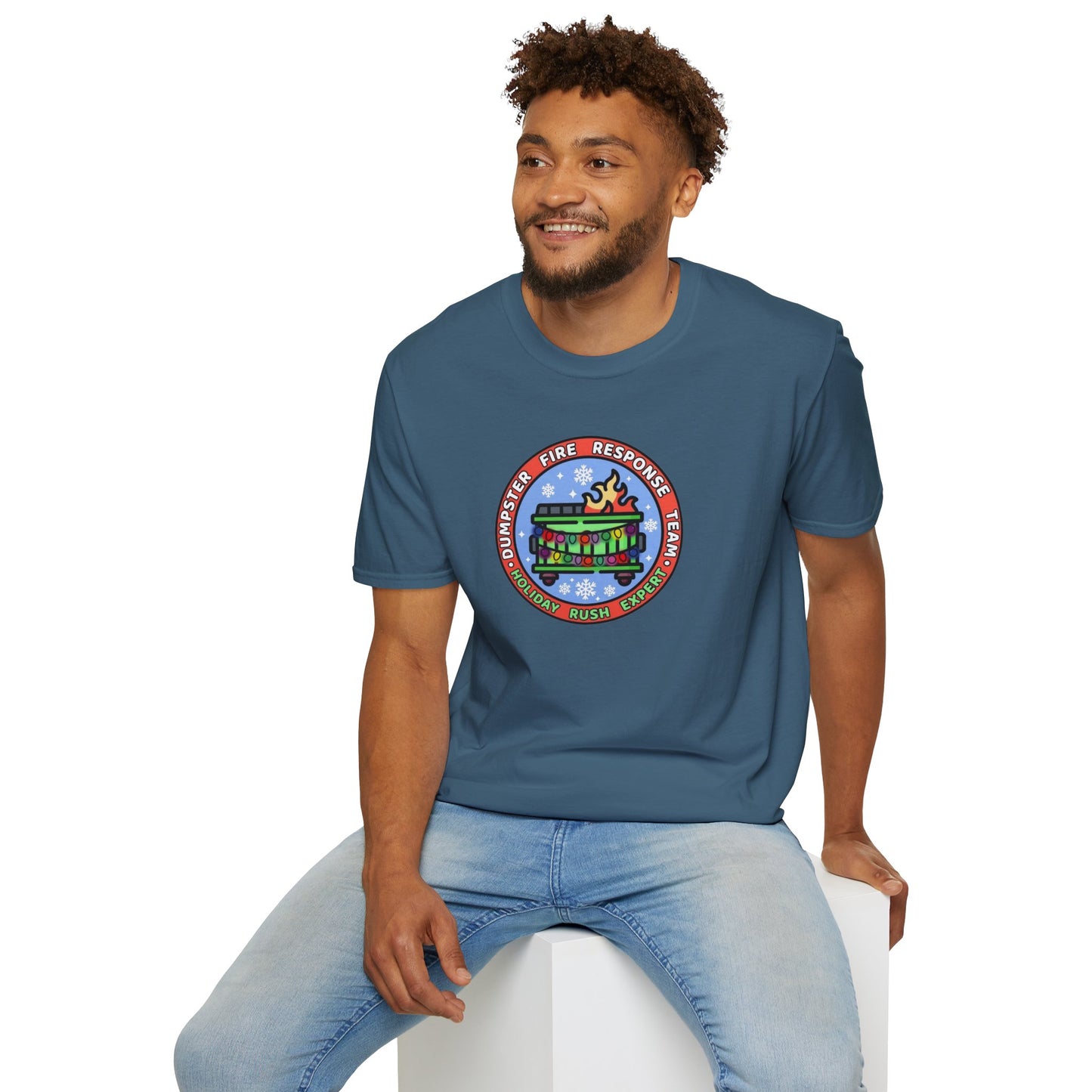 Christmas Dumpster Fire Unisex Softstyle Tee