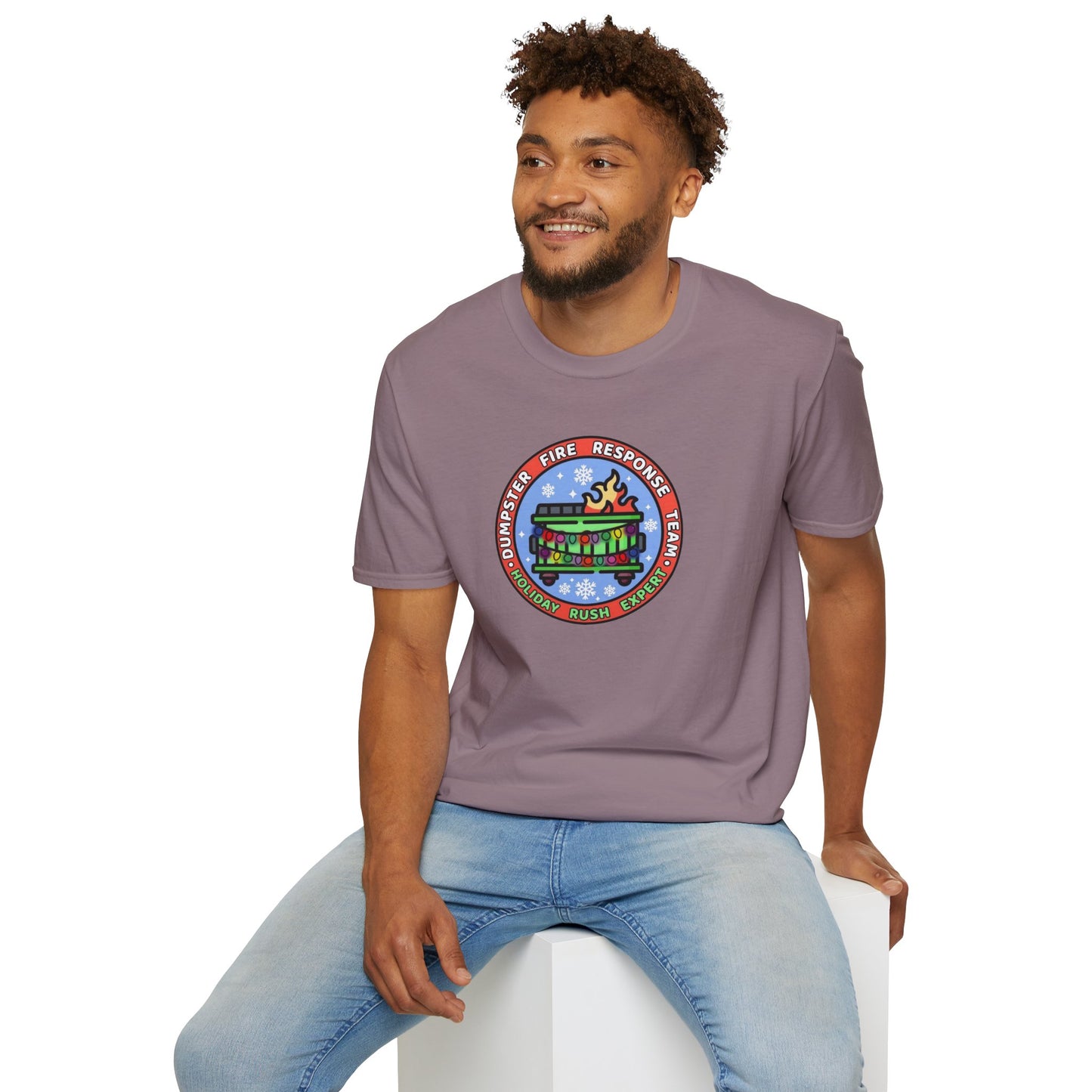 Christmas Dumpster Fire Unisex Softstyle Tee